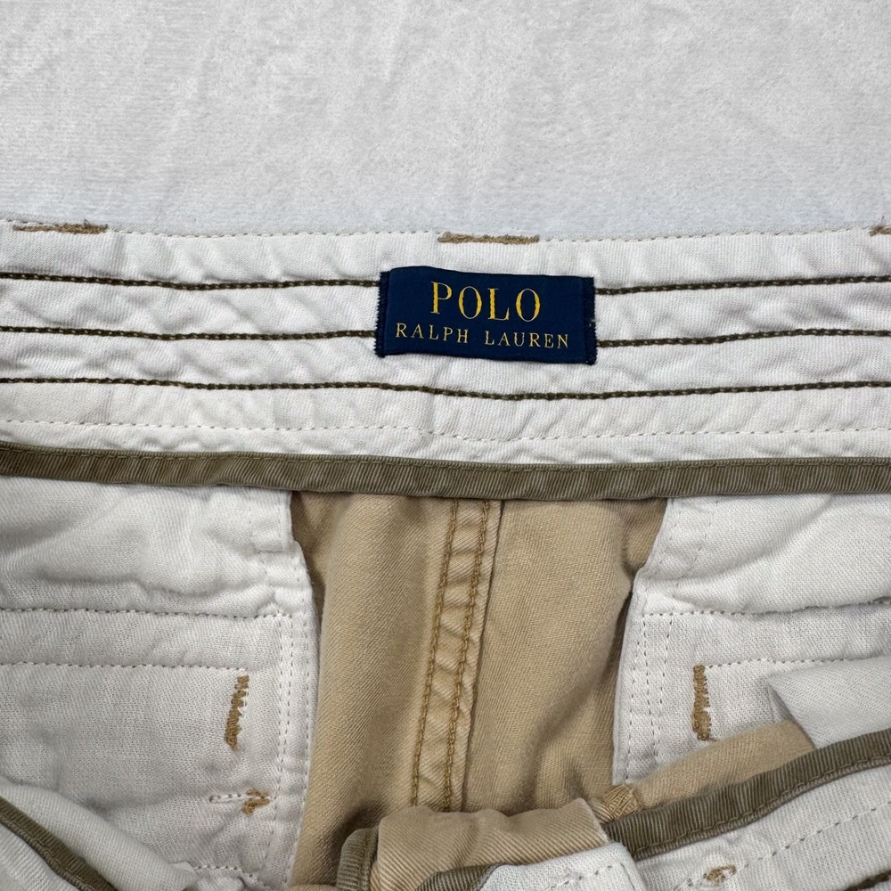 POLO RALPH LAUREN Men's Size 34 Tan 100% Cotton Classic Polo Chino‎ Cargo Shorts - Picture 2 of 8